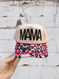Leopard Lace Trim Mama Hat