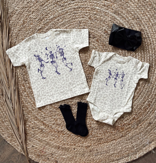 Dancing Skeletons Leopard Onesie